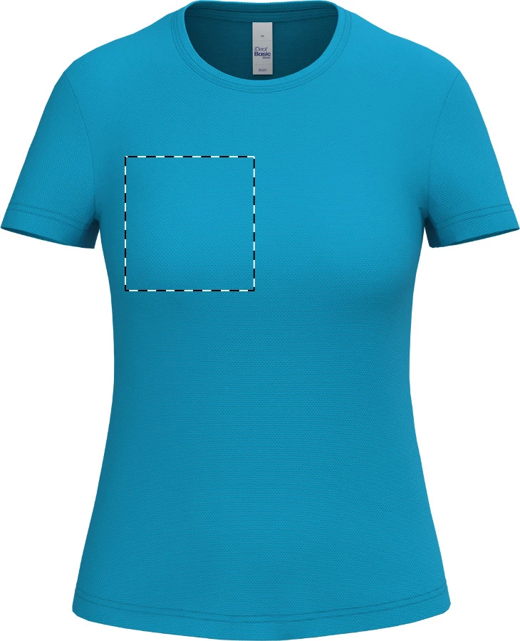 IB301 dámske športové tričko - iDealBasic – light blue – tlačová plocha – Pravá hruď