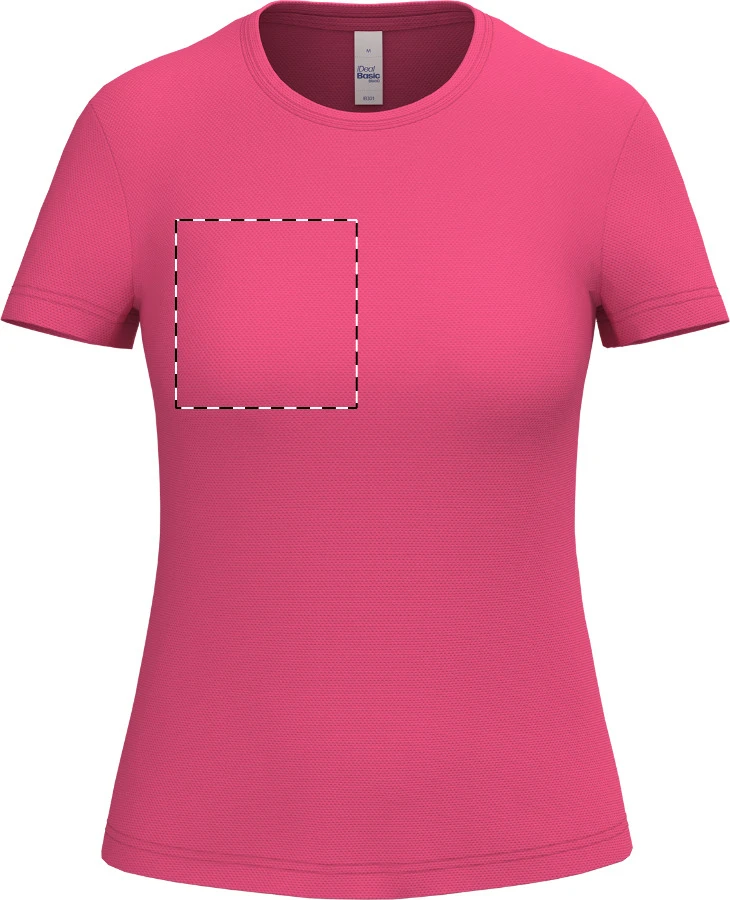 IB301 dámske športové tričko - iDealBasic – pink – tlačová plocha – Pravá hruď