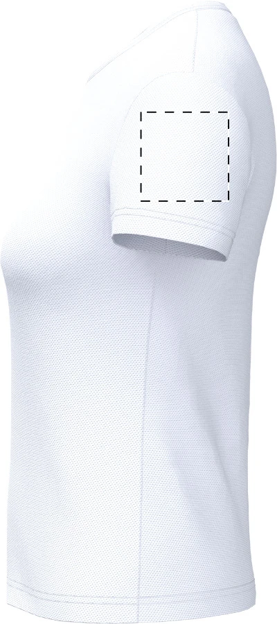 IB301 dámske športové tričko - iDealBasic – white – tlačová plocha – Ľavý rukáv