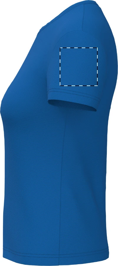 IB301 dámske športové tričko - iDealBasic – blue – tlačová plocha – Ľavý rukáv