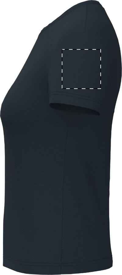 IB301 dámske športové tričko - iDealBasic – dark blue – tlačová plocha – Ľavý rukáv