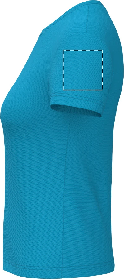 IB301 dámske športové tričko - iDealBasic – light blue – tlačová plocha – Ľavý rukáv