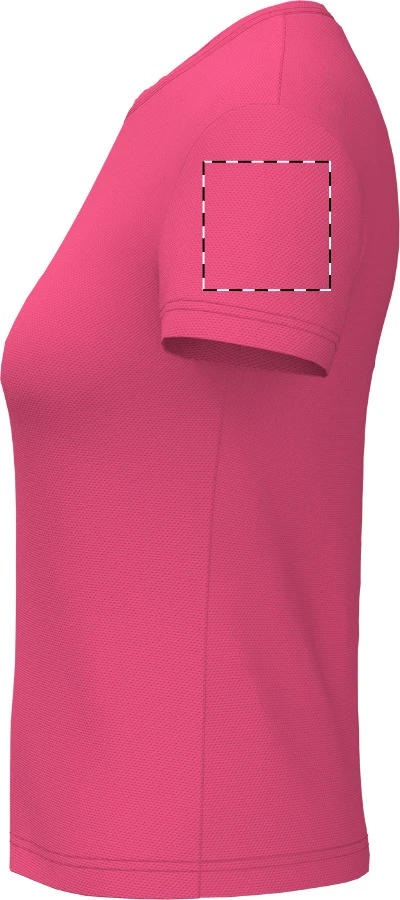 IB301 dámske športové tričko - iDealBasic – pink – tlačová plocha – Ľavý rukáv