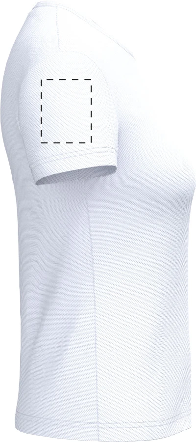 IB301 dámske športové tričko - iDealBasic – white – tlačová plocha – Pravý rukáv