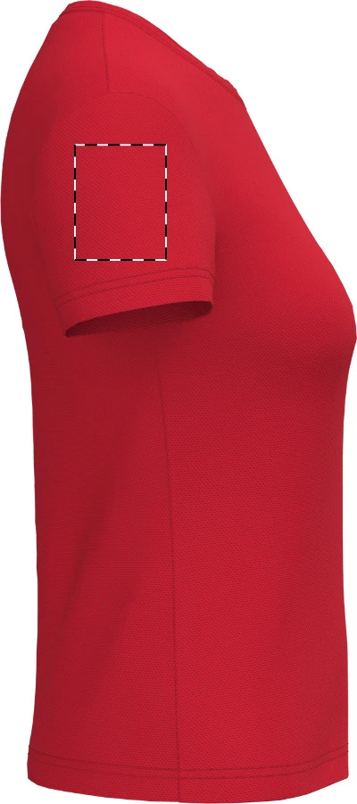 IB301 dámske športové tričko - iDealBasic – red – tlačová plocha – Pravý rukáv