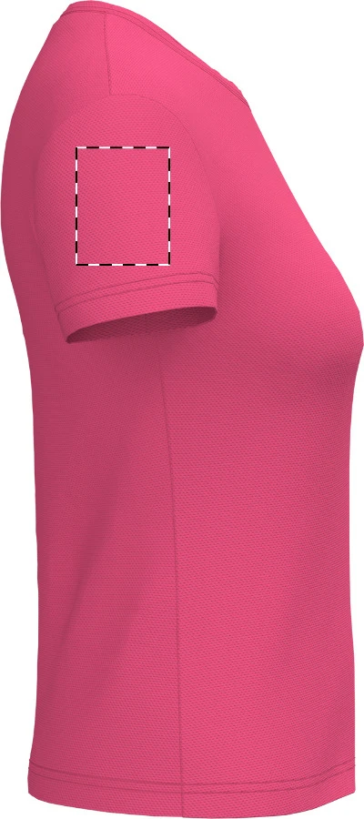 IB301 dámske športové tričko - iDealBasic – pink – tlačová plocha – Pravý rukáv