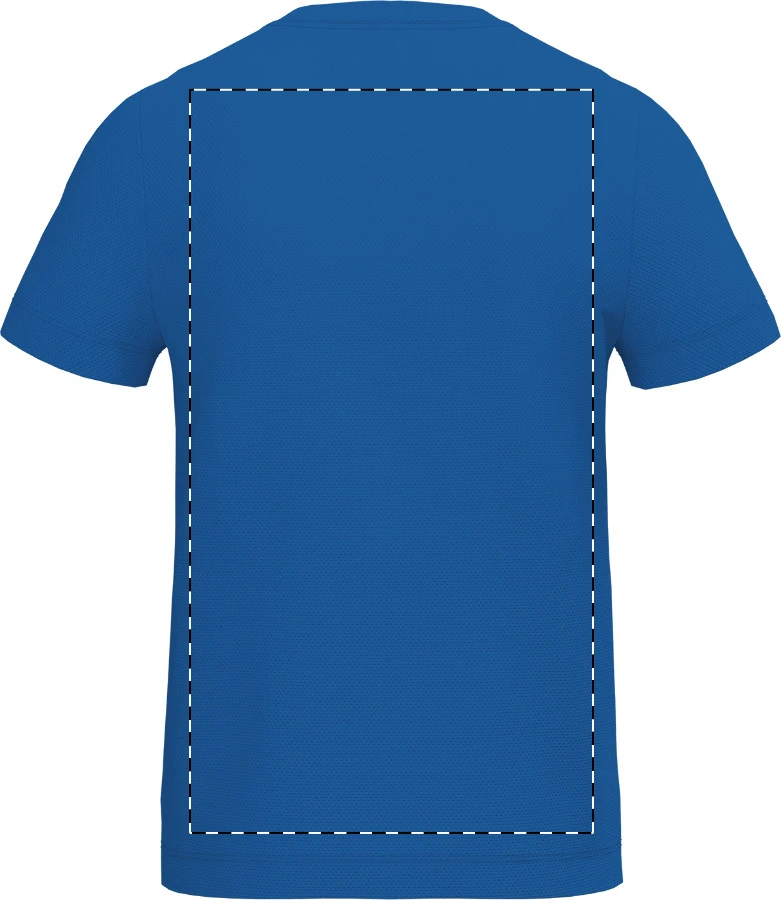 IB302 detské športové tričko - iDealBasic – blue – tlačová plocha – Zadná strana