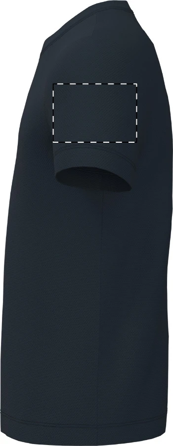 IB302 detské športové tričko - iDealBasic – dark blue – tlačová plocha – Ľavý rukáv