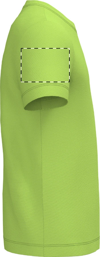 IB302 detské športové tričko - iDealBasic – lime green – tlačová plocha – Pravý rukáv