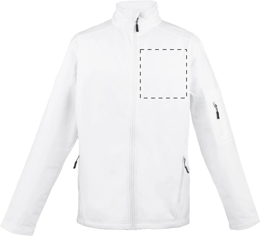 LE800 3-vrstvová softshellová bunda - LegendClassics – white – tlačová plocha – Ľavá hruď