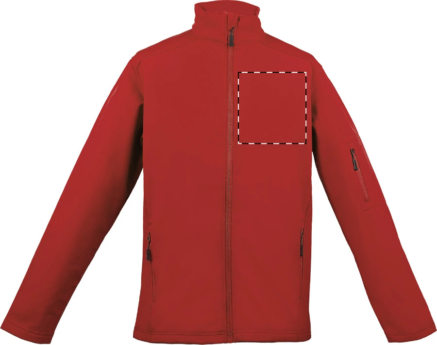 LE800 3-vrstvová softshellová bunda - LegendClassics – red – tlačová plocha – Ľavá hruď