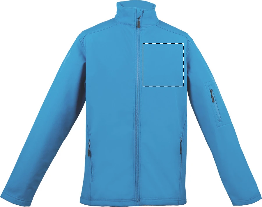 LE800 3-vrstvová softshellová bunda - LegendClassics – light blue – tlačová plocha – Ľavá hruď