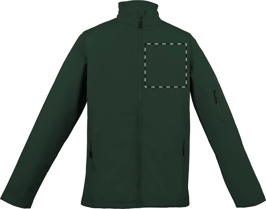 LE800 3-vrstvová softshellová bunda - LegendClassics – dark green – tlačová plocha – Ľavá hruď