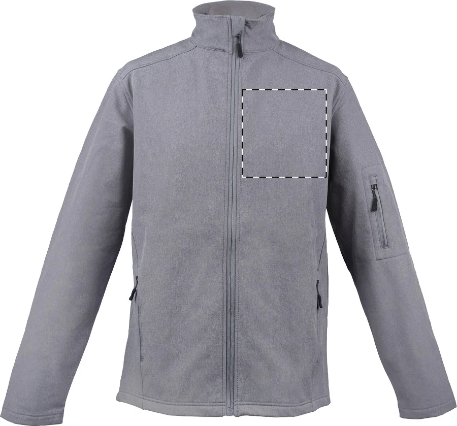 LE800 3-vrstvová softshellová bunda - LegendClassics – ash grey – tlačová plocha – Ľavá hruď