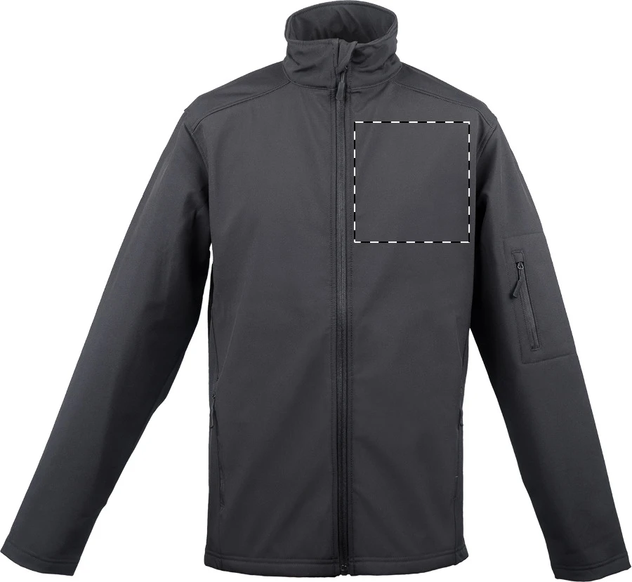 LE800 3-vrstvová softshellová bunda - LegendClassics – dark grey – tlačová plocha – Ľavá hruď
