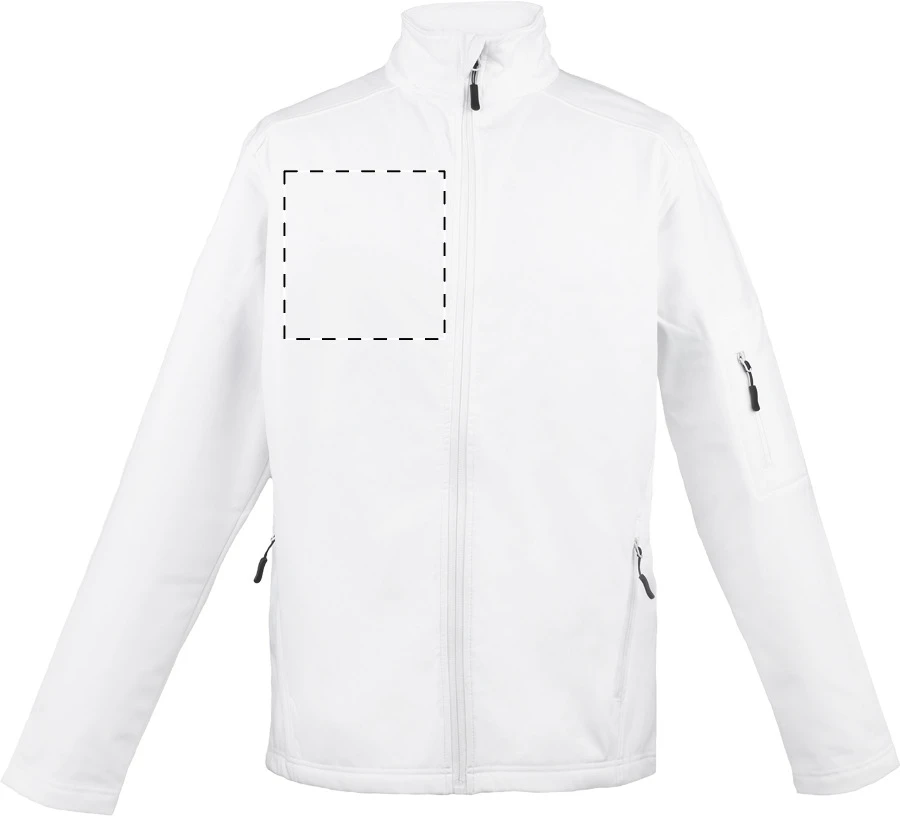 LE800 3-vrstvová softshellová bunda - LegendClassics – white – tlačová plocha – Pravá hruď