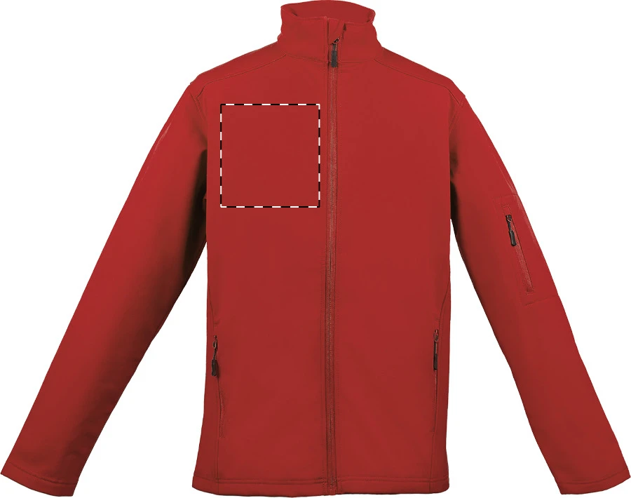 LE800 3-vrstvová softshellová bunda - LegendClassics – red – tlačová plocha – Pravá hruď