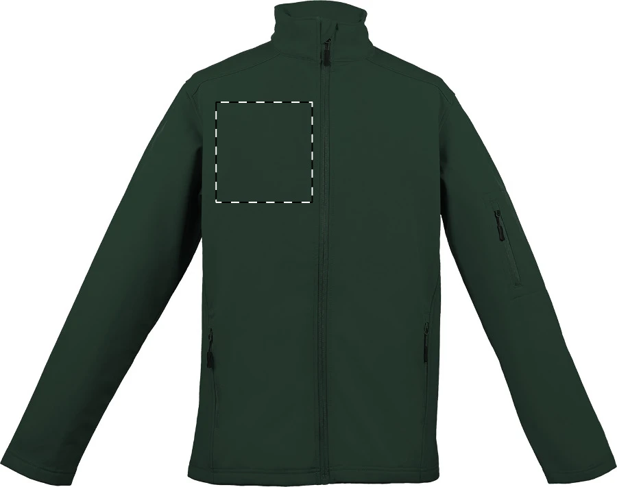 LE800 3-vrstvová softshellová bunda - LegendClassics – dark green – tlačová plocha – Pravá hruď