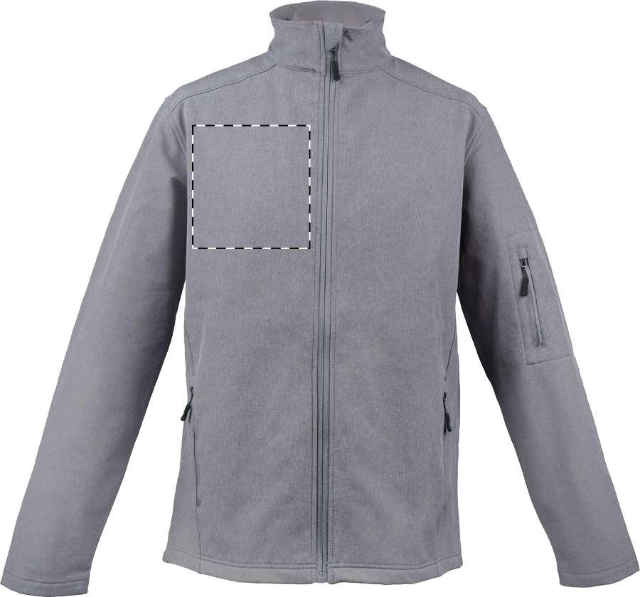 LE800 3-vrstvová softshellová bunda - LegendClassics – ash grey – tlačová plocha – Pravá hruď