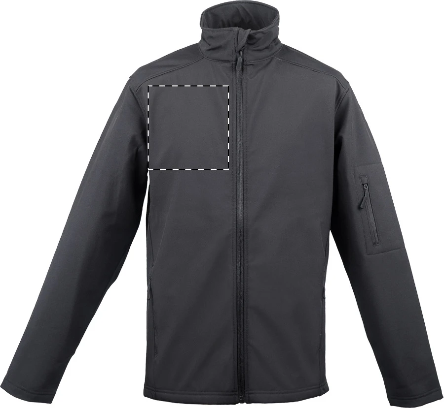 LE800 3-vrstvová softshellová bunda - LegendClassics – dark grey – tlačová plocha – Pravá hruď