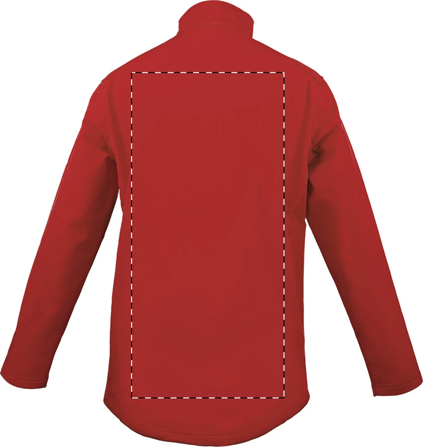 LE800 3-vrstvová softshellová bunda - LegendClassics – red – tlačová plocha – Zadná strana