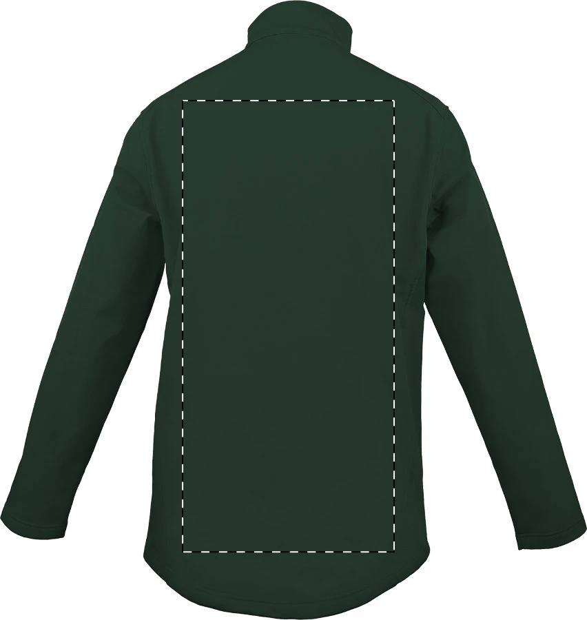 LE800 3-vrstvová softshellová bunda - LegendClassics – dark green – tlačová plocha – Zadná strana
