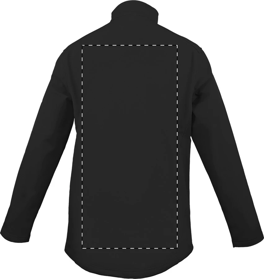 LE800 3-vrstvová softshellová bunda - LegendClassics – čierna – tlačová plocha – Zadná strana