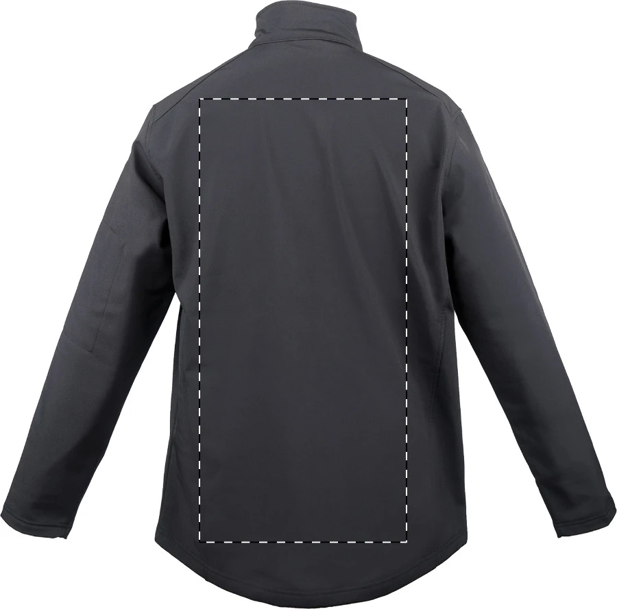 LE800 3-vrstvová softshellová bunda - LegendClassics – dark grey – tlačová plocha – Zadná strana