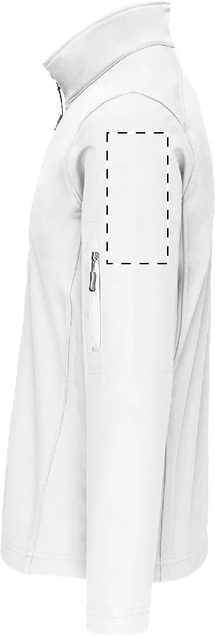 LE800 3-vrstvová softshellová bunda - LegendClassics – white – tlačová plocha – Ľavý rukáv