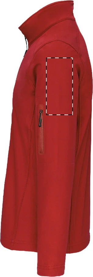 LE800 3-vrstvová softshellová bunda - LegendClassics – red – tlačová plocha – Ľavý rukáv
