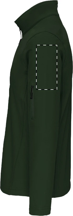 LE800 3-vrstvová softshellová bunda - LegendClassics – dark green – tlačová plocha – Ľavý rukáv