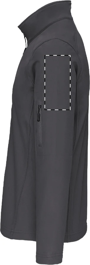 LE800 3-vrstvová softshellová bunda - LegendClassics – dark grey – tlačová plocha – Ľavý rukáv