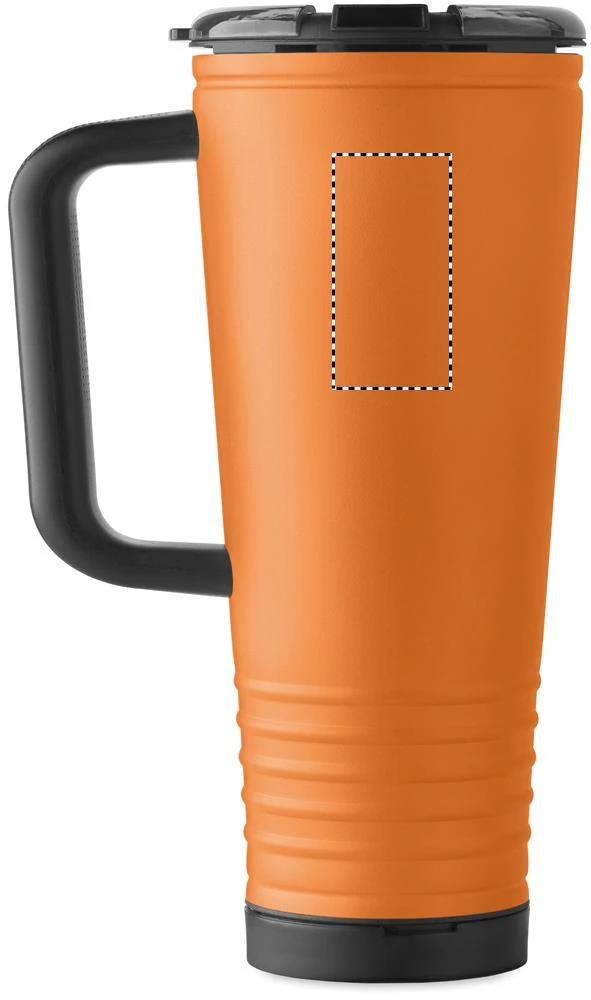 Dvojstenný termohrnček 700 ml HOWLER CUP – oranžová – tlačová plocha – LASER LEFT HANDED