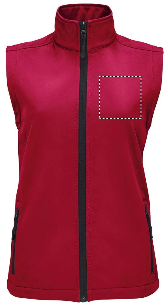 RACE BW dámsky softshell - Sol's – pepper red – tlačová plocha – Hruď vľavo