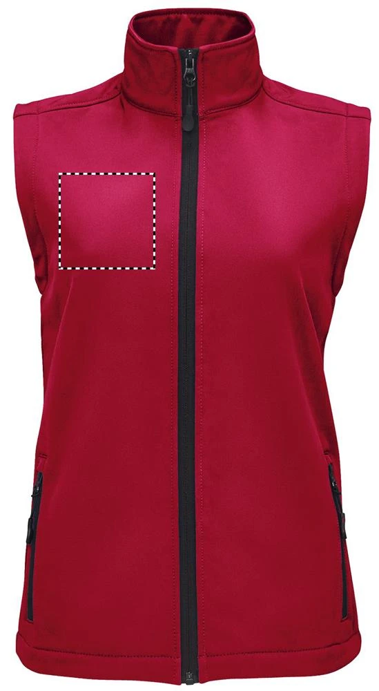 RACE BW dámsky softshell - Sol's – pepper red – tlačová plocha – Hruď vpravo