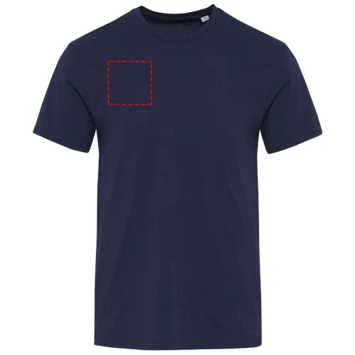 Azurite unisex tričko s krátkym rukávom z organického OCS materiálu s gramážou 160 g/m² - Elevate – námornícka modrá – tlačová plocha – Pravá strana hrude