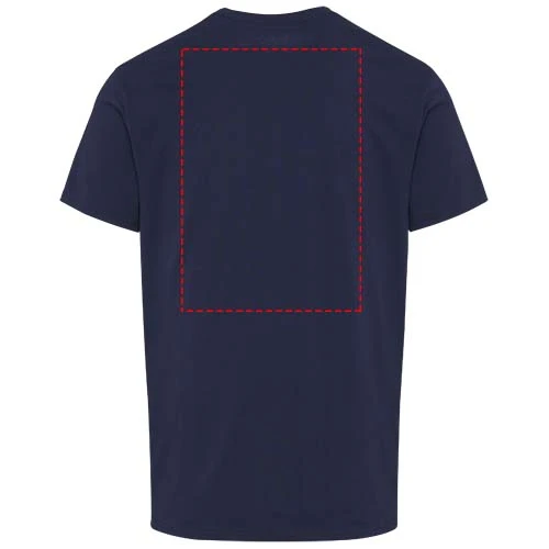 Azurite unisex tričko s krátkym rukávom z organického OCS materiálu s gramážou 160 g/m² - Elevate – námornícka modrá – tlačová plocha – Horná časť chrbta