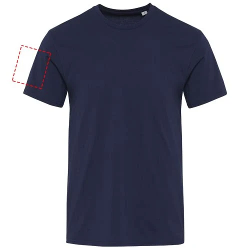 Azurite unisex tričko s krátkym rukávom z organického OCS materiálu s gramážou 160 g/m² - Elevate – námornícka modrá – tlačová plocha – Pravý biceps