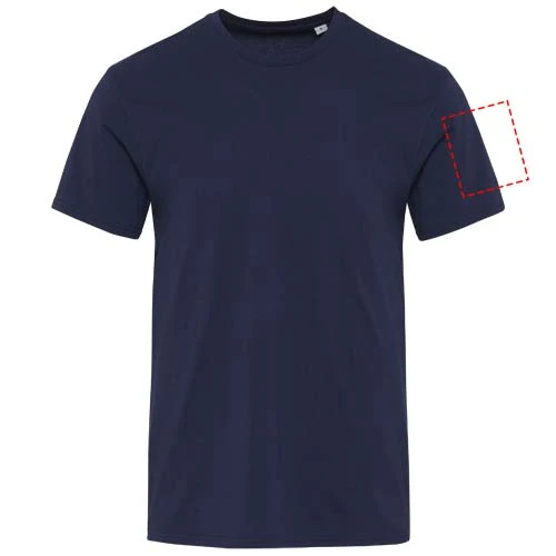 Azurite unisex tričko s krátkym rukávom z organického OCS materiálu s gramážou 160 g/m² - Elevate – námornícka modrá – tlačová plocha – Ľavý biceps