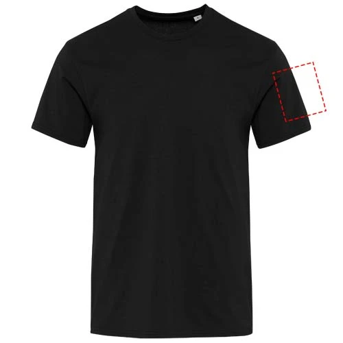 Azurite unisex tričko s krátkym rukávom z organického OCS materiálu s gramážou 160 g/m² - Elevate – černá – tlačová plocha – Ľavý biceps