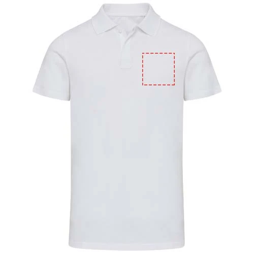 Grafitová unisex polokošeľa s krátkym rukávom z organického OCS materiálu s gramážou 180 g/m² - Elevate – bílá – tlačová plocha – Ľavá strana hrude