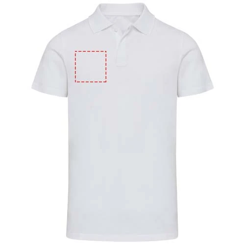 Grafitová unisex polokošeľa s krátkym rukávom z organického OCS materiálu s gramážou 180 g/m² - Elevate – bílá – tlačová plocha – Pravá strana hrude