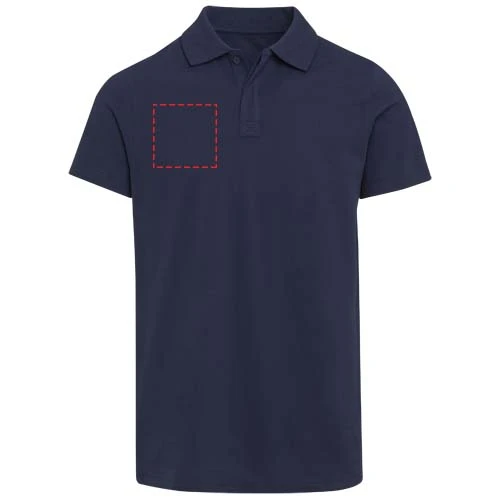 Grafitová unisex polokošeľa s krátkym rukávom z organického OCS materiálu s gramážou 180 g/m² - Elevate – námornícka modrá – tlačová plocha – Pravá strana hrude