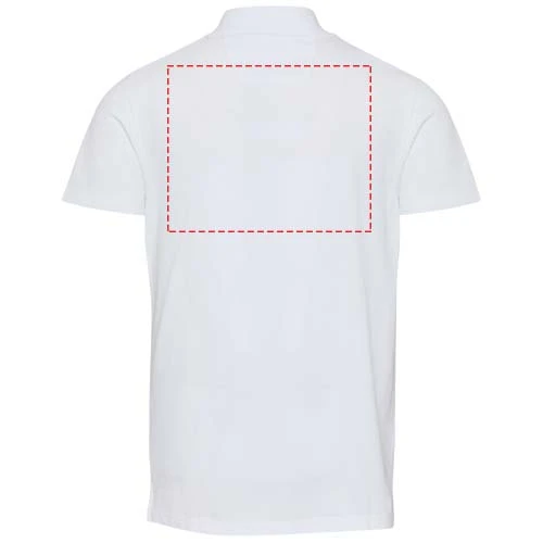 Grafitová unisex polokošeľa s krátkym rukávom z organického OCS materiálu s gramážou 180 g/m² - Elevate – bílá – tlačová plocha – Horná časť chrbta