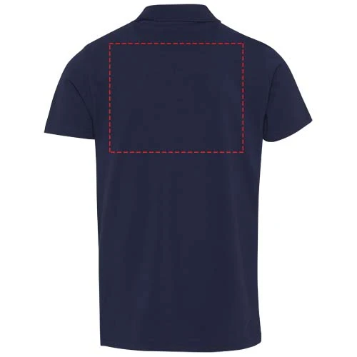 Grafitová unisex polokošeľa s krátkym rukávom z organického OCS materiálu s gramážou 180 g/m² - Elevate – námornícka modrá – tlačová plocha – Horná časť chrbta