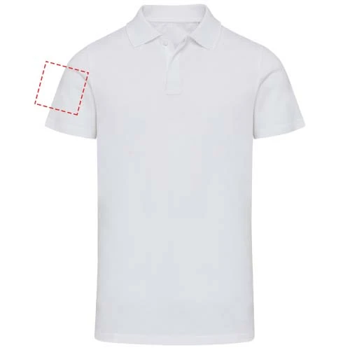 Grafitová unisex polokošeľa s krátkym rukávom z organického OCS materiálu s gramážou 180 g/m² - Elevate – bílá – tlačová plocha – Pravý biceps