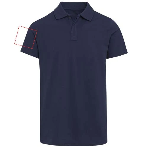 Grafitová unisex polokošeľa s krátkym rukávom z organického OCS materiálu s gramážou 180 g/m² - Elevate – námornícka modrá – tlačová plocha – Pravý biceps