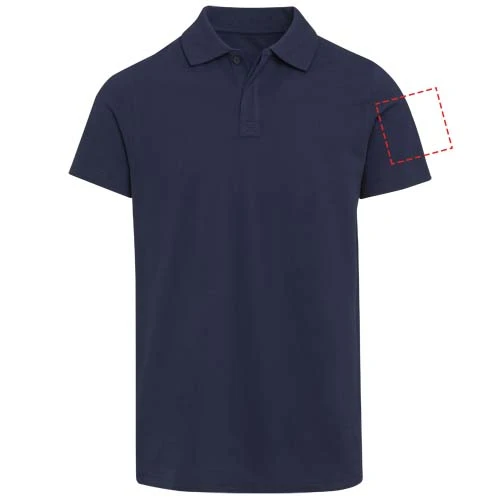 Grafitová unisex polokošeľa s krátkym rukávom z organického OCS materiálu s gramážou 180 g/m² - Elevate – námornícka modrá – tlačová plocha – Ľavý biceps