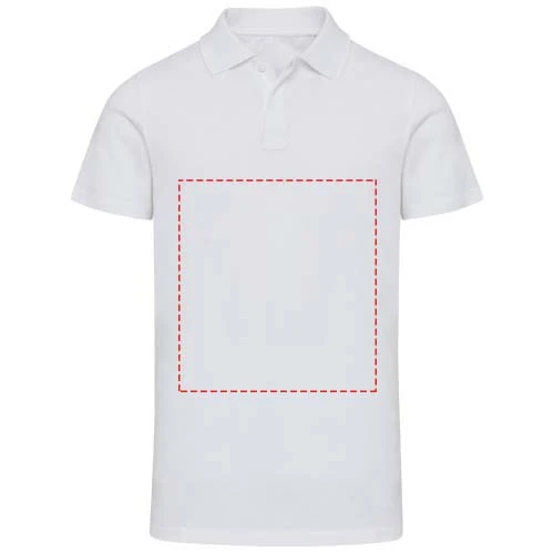 Grafitová unisex polokošeľa s krátkym rukávom z organického OCS materiálu s gramážou 180 g/m² - Elevate – bílá – tlačová plocha – Celá predná strana