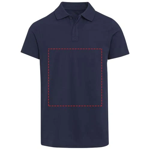Grafitová unisex polokošeľa s krátkym rukávom z organického OCS materiálu s gramážou 180 g/m² - Elevate – námornícka modrá – tlačová plocha – Celá predná strana